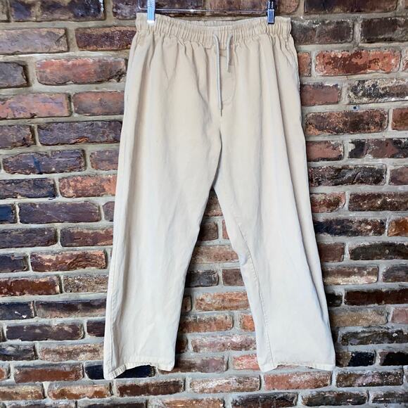 Oak + Fort Tan Beige Pull-On Straight Leg Drawstring Pants Women's Size Small - Picture 1 of 5